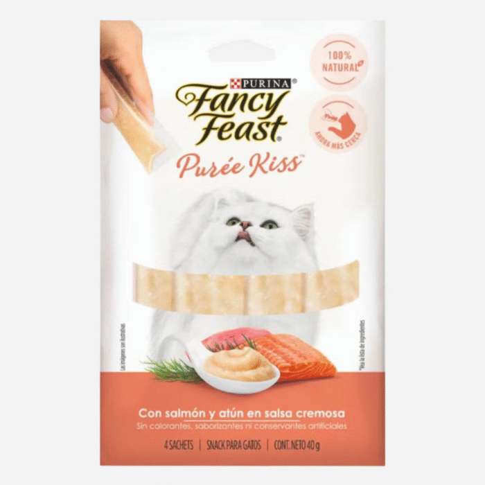 Fancy Feast® Purée Kiss con atún y salmon